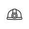 Coal miner hat line icon. Clipart image