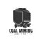 Coal mining industry icon, vector mine trolley