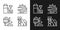 Coal mining process pixel perfect linear icons set for dark, light mode