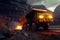 Coal Mining Truck at Industrial Site. AI