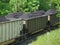 Coal piled in railroad cars