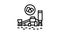 coal processing plant line icon animation