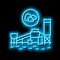 coal processing plant neon glow icon illustration