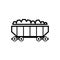 Coal train wagon outline icon