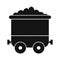 Coal trolley black simple icon