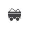 Coal trolley icon vector