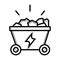 Coal trolley icon. Vector