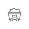 Coal trolley outline icon