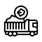 Coal truck icon vector outline illustration