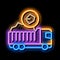 coal truck neon glow icon illustration