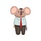 Coala Bear Businessman Office Worker, Cute Humanized Animal Cartoon Character Wearing Formal Clothes Standing with