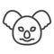 Coala head line icon. Cute australian animal face simple silhouette. Animals vector design concept, outline style