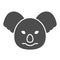 Coala head solid icon. Cute australian animal face simple silhouette. Animals vector design concept, glyph style