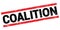 COALITION text on black-red rectangle stamp sign