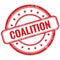 COALITION text on red grungy round rubber stamp