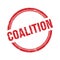 COALITION text written on red grungy round stamp
