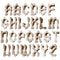 Coarse stone medieval letters.Grunge style vector alphabet.