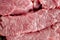 Coarsely chopped pieces of beef. The concept of cholesterol food.  Raw meat