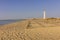 Coast beach view of beautiful ilha do Farol lighthouse island,