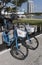 Coast bike share rental point in St Petersburg Florida USA