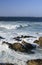 Coast of California: rocks, ocean and blue sky