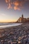 Coast of Camogli at sunset