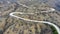 Coast of the Crimea peninsula, rocky mountains, aerial view of the Novy Svet sea resort, mountain serpentine