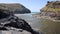 Coast entrance to Boscastle harbour Cornwall England UK