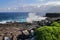 Coast of Espanola Island with blowholes, Galapagos National park