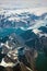 Coast of Greenland, aerial view of glacier, mountains and ocean