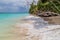 Coast of Isla Zapatilla island, part of Bocas del Toro archipelago, Pana