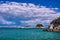 Coast of island of Corfu with rocks