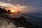 Coast at Koggala in Sri Lanka at sunset