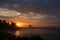 Coast at Koggala in Sri Lanka at sunset