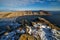 Coast of lake Baikal in December with rocks on a sunny frosty day