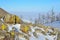 The coast of lake Baikal. Mountain landscape at Cape Krestovskiy