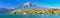 Coast of Lake Lucerne and Pilatus mountain panoramic view