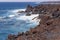 Coast line  near Los Hervideros caves in Lanzarote, Canary Islands.