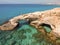 Coast with the lover`s bridge near Ayia Napa in Cyprus