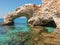 Coast with the lover`s bridge near Ayia Napa in Cyprus