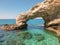 Coast with the lover`s bridge near Ayia Napa in Cyprus