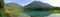 Coast Mountains Landscape Panorama of Lower Joffre Lake in Evening Light, Joffre Lakes Provincial Park, British Columbia