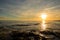 The coast of Oropesa del Mar at a sunrise