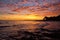 The coast of Oropesa del Mar at a sunrise