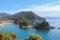 The coast of Parga and island of Panagia, Greece