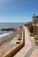 Coast path and Roquetas del Mar lighthouse Costa de AlmerÃ­a, Spain