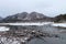 Coast of a reservoir after a flood