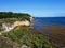 The coast of Saint Felix in Guadeloupe and sargasses