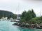 The coast of Seychelles with yachts