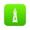 Coast tower icon green vector